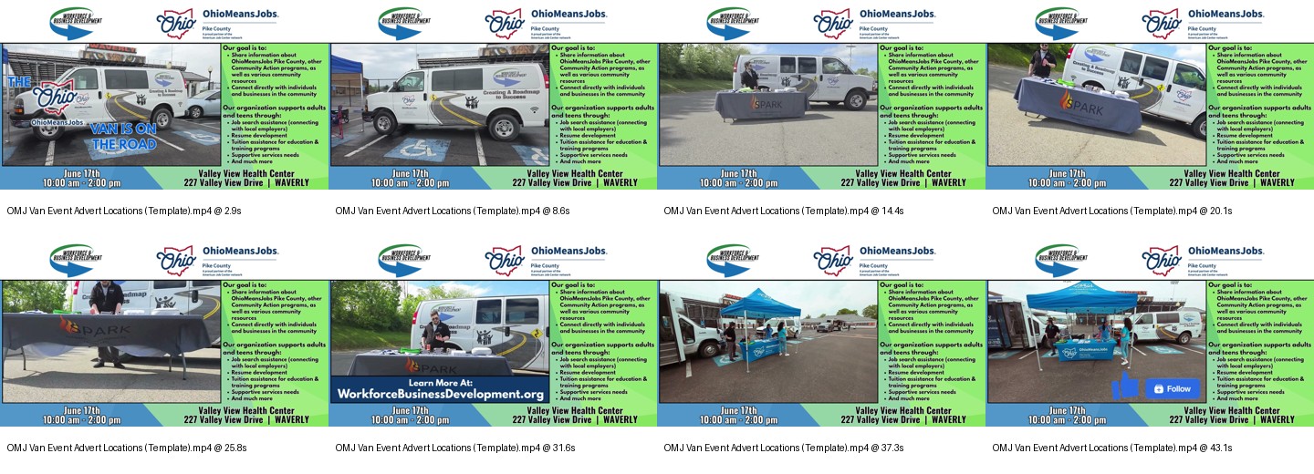 Storyboard preview for OMJ van event advert template